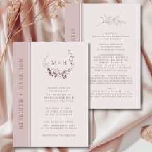 Roze Gouden Blush Monogram All in One Bruiloft