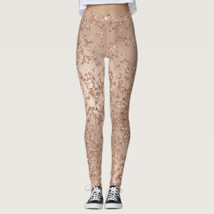 Roze Gouden Blush Roze Glam Glitter Crackle Chic Leggings