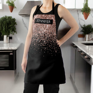 Roze Gouden Blush Roze Glitter Meisjesachtige Mono Schort
