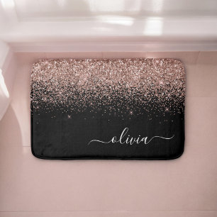 Roze Gouden Blush Roze Glitter Script Monogram Mei Badmat