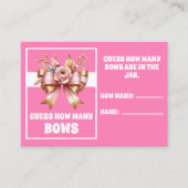 Roze Gouden Boog Verjaardag Raad eens hoeveel spel Informatiekaartje (Voorkant)