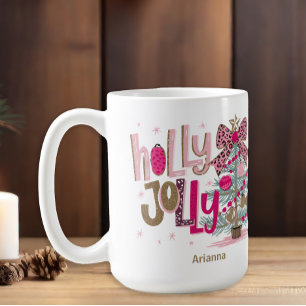 Roze Gouden Boom Kerstmis Koffiemok