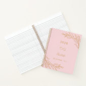 Roze gouden botanisch blad elegant notitieboek (Binnen)