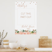 Roze Gouden Bruids Shower Fotobooth Frame Poster (Keuken)