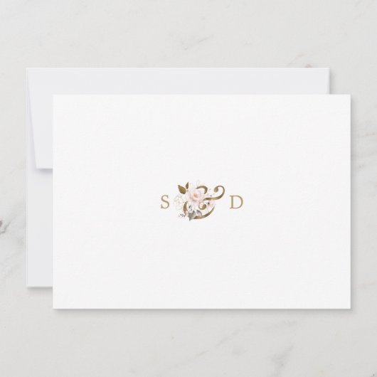 Roze gouden bruidskleur bruiloft bespaart de datum save the date (Achterkant)