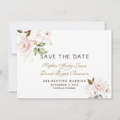 Roze gouden bruidskleur bruiloft bespaart de datum save the date (Voorkant)