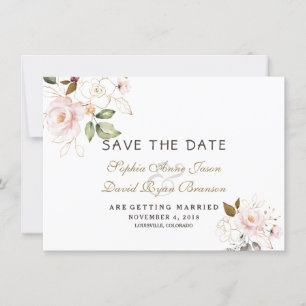Roze gouden bruidskleur bruiloft bespaart de datum save the date