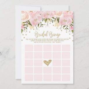 Roze Gouden Bruiloft Feest Bingo Spel