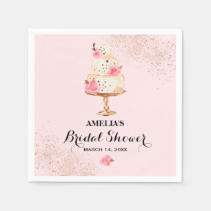 Roze Gouden Cake Thee Feest Bruids Bruiloft Servet
