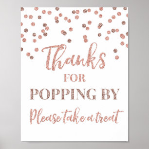 Roze Gouden Confetti Bedankt dat je even langskwam Poster