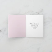 Roze Gouden Confetti Dankjewel Bedankkaart (Binnen)