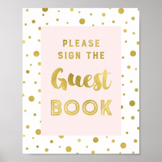 Roze gouden Confetti Gastgebak Weddenschap Poster (Voorkant)