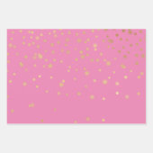 Roze Gouden Confetti Inpakpapier Vel (Voorkant 3)