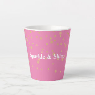 Roze Gouden Confetti Latte Mok