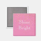 Roze Gouden Confetti Magneet (Voorkant / Achterkant)