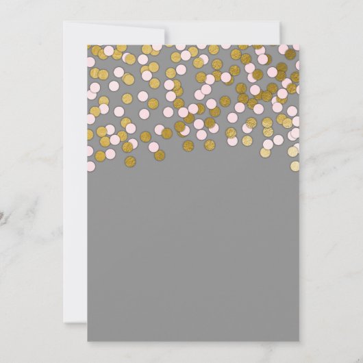 Roze | Gouden Confetti Oefendiner voor de Bruiloft Kaart (Achterkant)