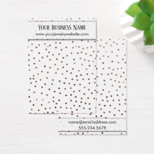 Roze Gouden Confetti op Witte Oorbellenhouderkaart Visitekaartjes