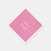 Roze Gouden Confetti Servet (Hoek)