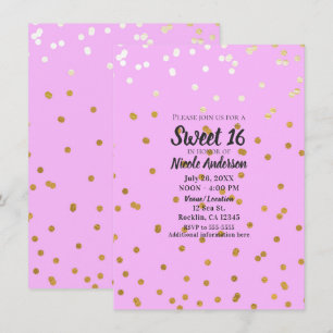 Roze & Gouden Confetti Stippen Moderne Glamour Kaart