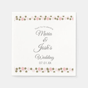 Roze Gouden Confetti Stippen Rand Trouw  Servet