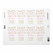 Roze Gouden Confetti Trouwlabels Etiket (Full Sheet)