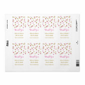 Roze Gouden Confetti Trouwlabels Etiket (Full Sheet)