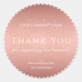 Roze Gouden Dank Je Wel Welkom Gefeliciteerd Ronde Sticker
