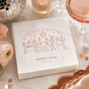Roze Gouden Disco Bruiloft Persoonlijke Servetten