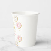 Roze Gouden Donuts Sweet Een 1e Verjaardag Papieren Bekers (Links)