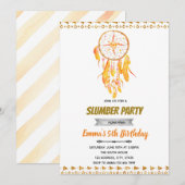 Roze gouden dreamcatcher slaapfeest uitnodiging (Voorkant / Achterkant)