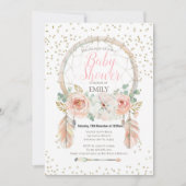 Roze Gouden Droomvanger Boho Uitnodiging (Voorkant)