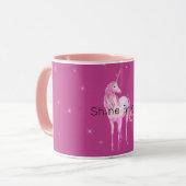 Roze Gouden Eenhoorn Sparkle Mok (Voorkant links)