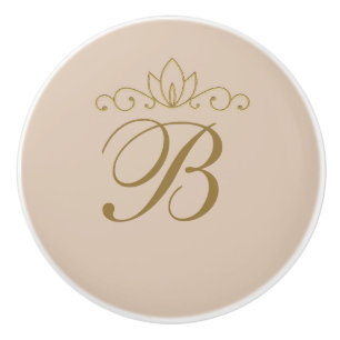 Roze & Gouden Elegante Chic Aangepaste Glam Decor Keramische Knop