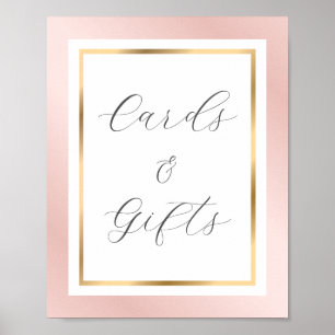 Roze Gouden Elegante Script Kaarten en Cadeaus Bor Poster