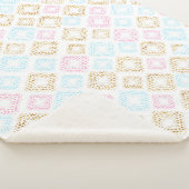 Roze, gouden en blauwe pokken vlek Sherpa Blanket Sherpa Deken (3/4)