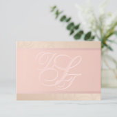 Roze Gouden en Blush Monogram Bedankt Kaarten (Staand voorkant)