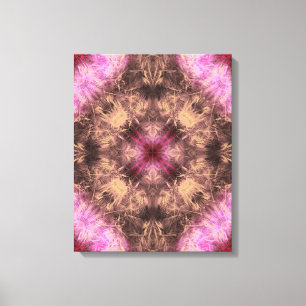 Roze Gouden Energie Kaleidoscoop Fractale Kunst Canvas Afdruk