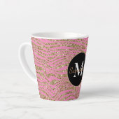 Roze Gouden Faux Glitter Zebra Print Latte Mok (Linkerhoek)