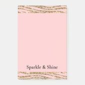 Roze Gouden Faux Glitter Zebra Print Post-it® Notes (Voorkant)