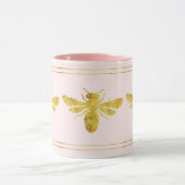 Roze Gouden Folie Bumble Bee Mok (Midden)