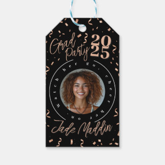 Roze Gouden Foto Ontwerp Hoogste Graad Ceremonie Cadeaulabel