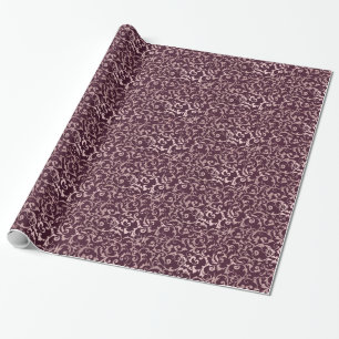 Roze Gouden Frambozenwijn Moderne Elegante Bruilof Cadeaupapier