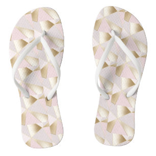 Roze Gouden Geometrisch Teenslippers