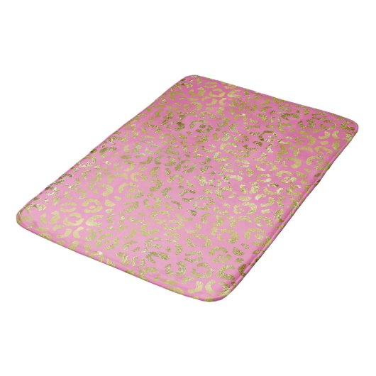 Roze Gouden Glam Luipaard Badmat (Gekanteld)