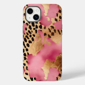 Roze Gouden Glam Luipaard Case-Mate iPhone Case (Achterkant)