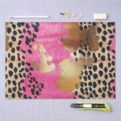 Roze Gouden Glam Luipaard Print Abstract Tissuepapier (Craft)