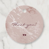 Roze gouden glans elegante trouw dank je bedankjes labels (Voorkant)