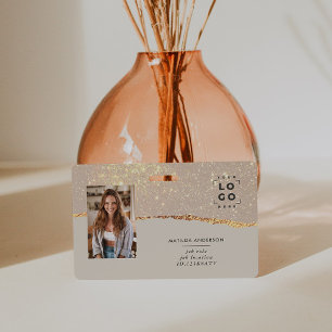 Roze gouden glinster roze moderne meisjesachtige e badge