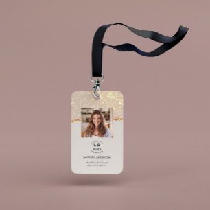 Roze gouden glinsterende roze moderne meisjesachti badge