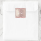 Roze Gouden Glitter Aangepaste Tekst Naam Cadeau S Vierkante Sticker (Tas)